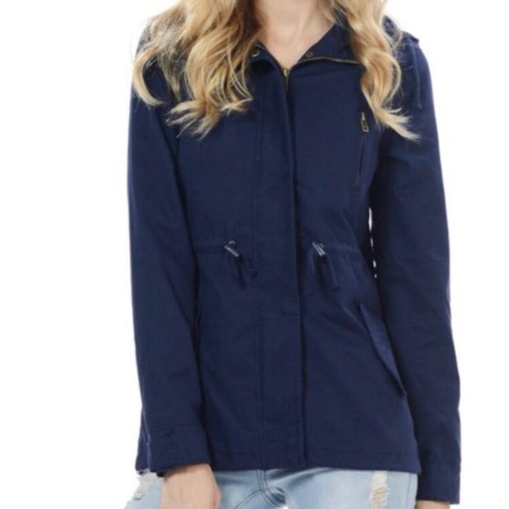 Blue cargo utility jacket